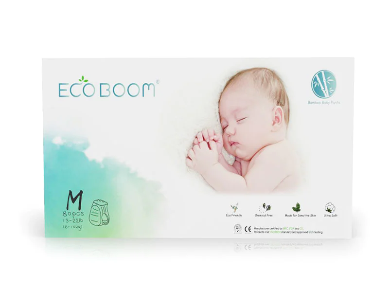 ECO BOOM Bamboo Biodegradable Organic Baby Diapers Pants Supplier