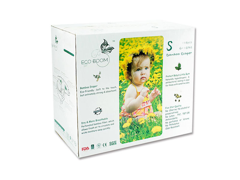 ECO BOOM Organic Box Of Baby Diapers In Cartons Size S