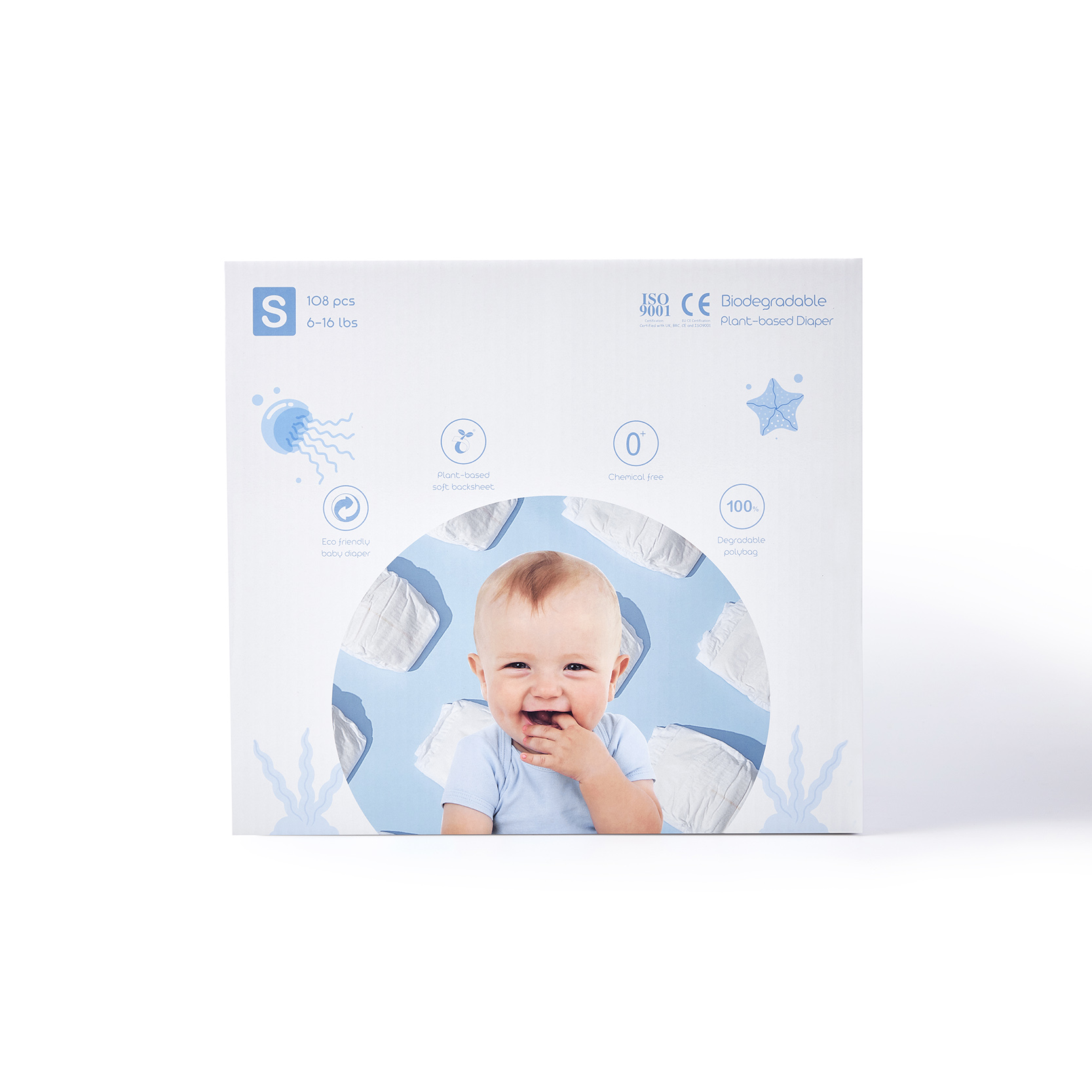 ECO BOOM Boxed Plant-based Diaper Size S